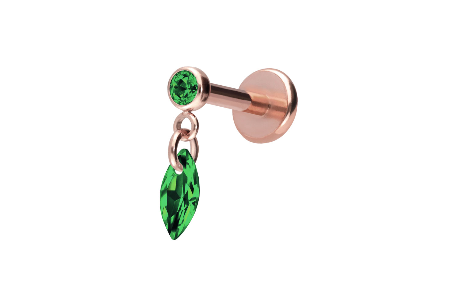 Titan Labret Piercing mit Push Fit KRISTALLOVAL